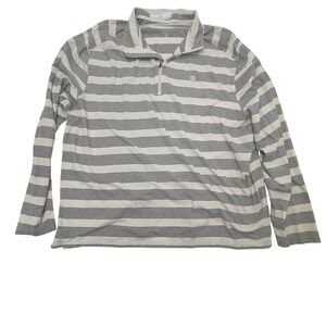 Coolibar Sonora Quarter Zip Mens 2XL White Black Good Striped UPF 50+ Pullover